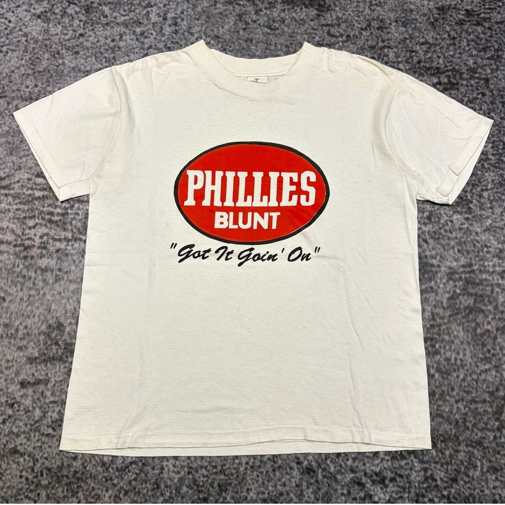 Vintage 90s Phillies Blunt T Shirt "Got It Goin' On" Mens Medium White Hip-Hop